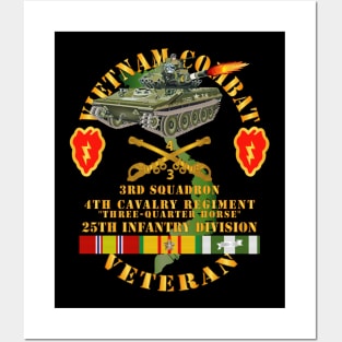 Vietnam Combat Vet - 3rd Squadron 4th Cav - 25th Inf Div SSI Posters and Art